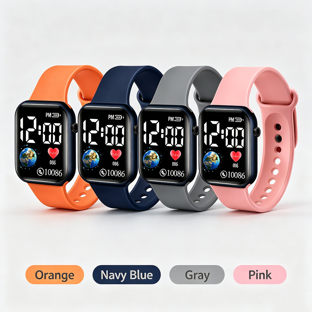 Smartwatch Watches For Girls - ساعات رقمية LED مربعة للأطفال والطلاب