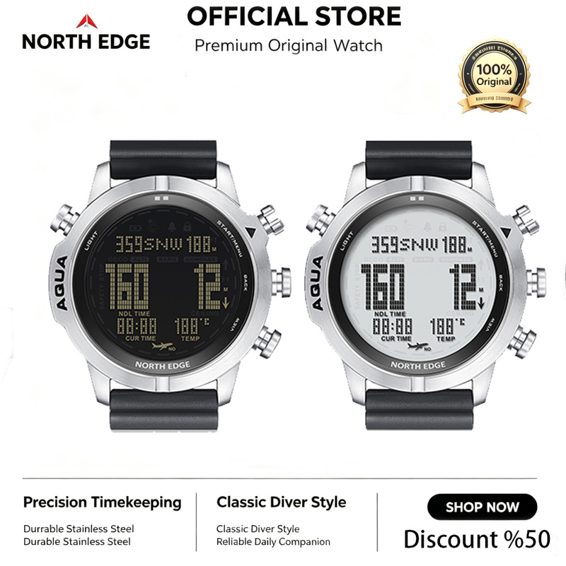 Altimeter Compass Watch - ساعة نورث إيدج الرقمية للرجال، ساعة