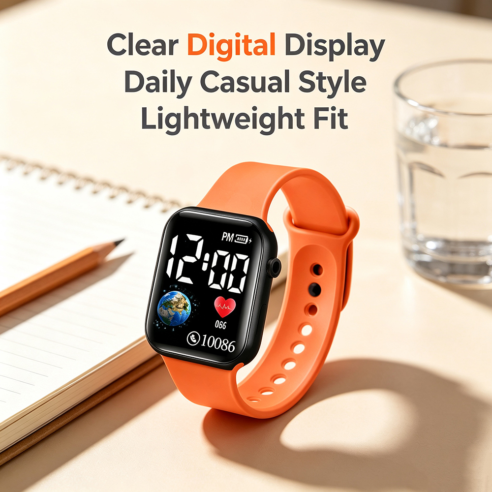 ساعات رقمية LED مربعة للأطفال  - مراجعة Smartwatch Watches For Girls وسعره