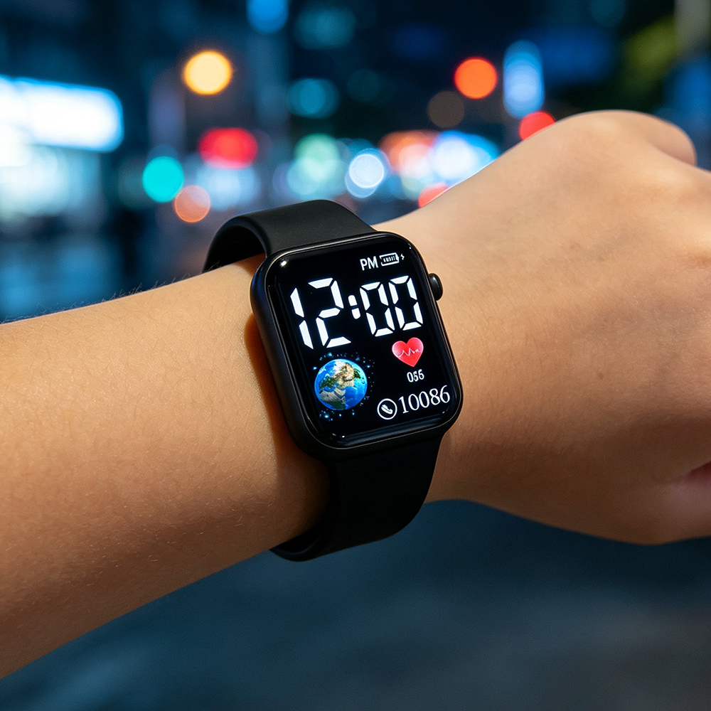 ساعات رقمية LED مربعة للأطفال  - مراجعة Smartwatch Watches For Girls وسعره