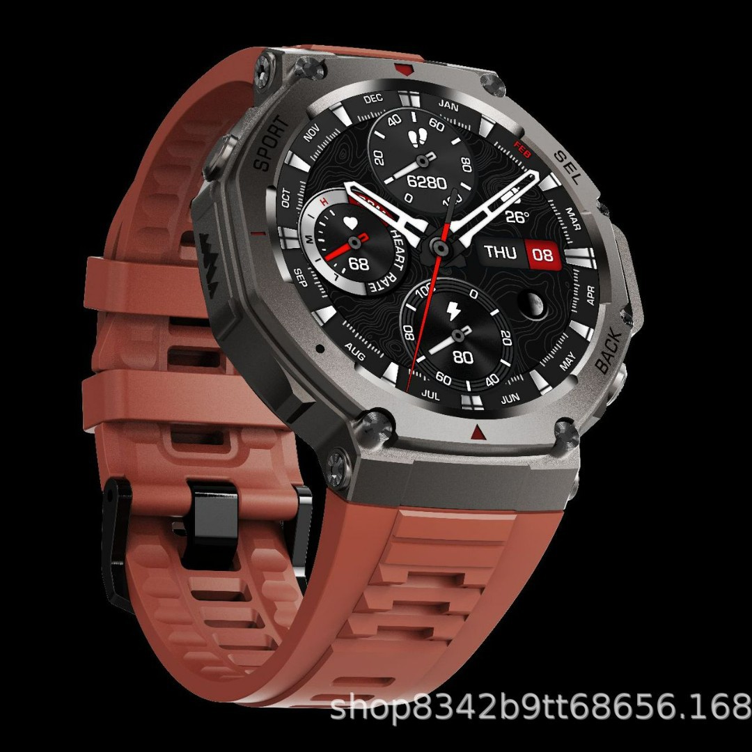 ساعة ذكية DM58، شاشة AMOLED، م - مراجعة Altimeter Compass Watch وسعره