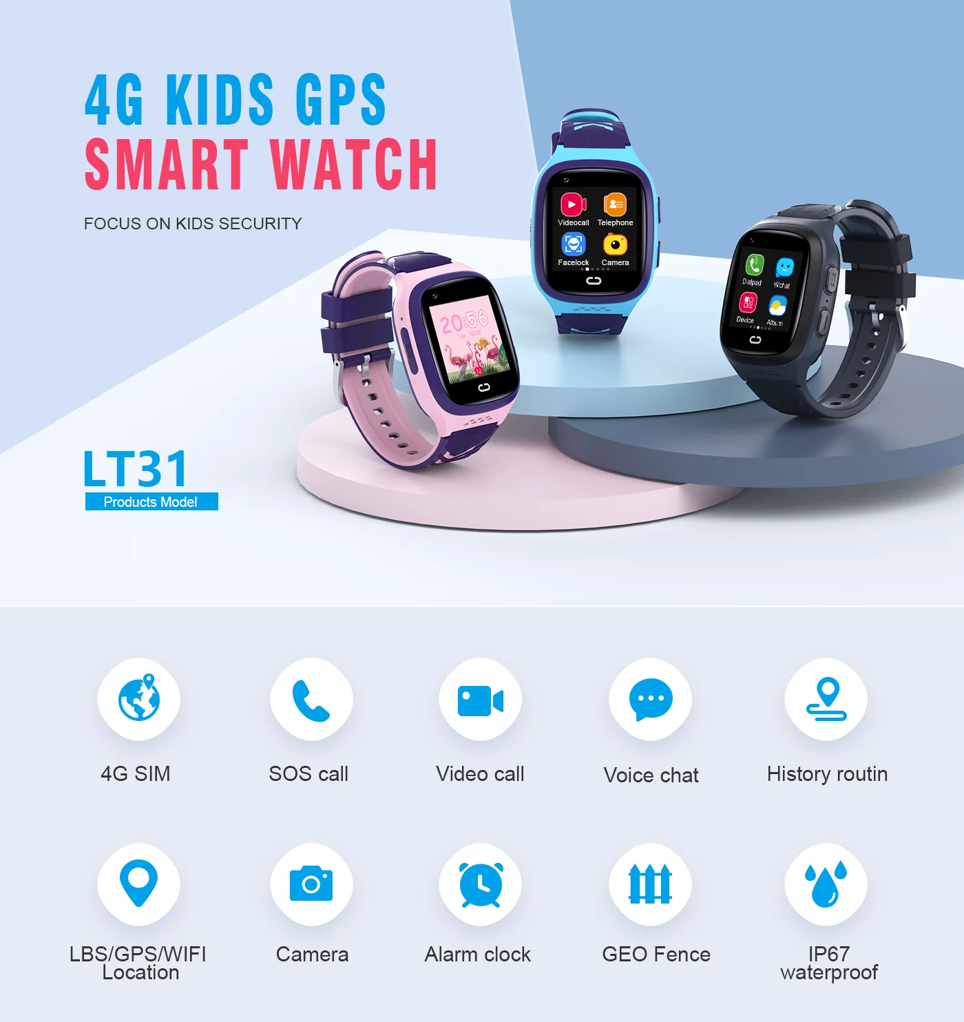 4G الاطفال Smartwatch SOS مقاو - مراجعة Smartwatch Watches For Kids With Gps وسعره