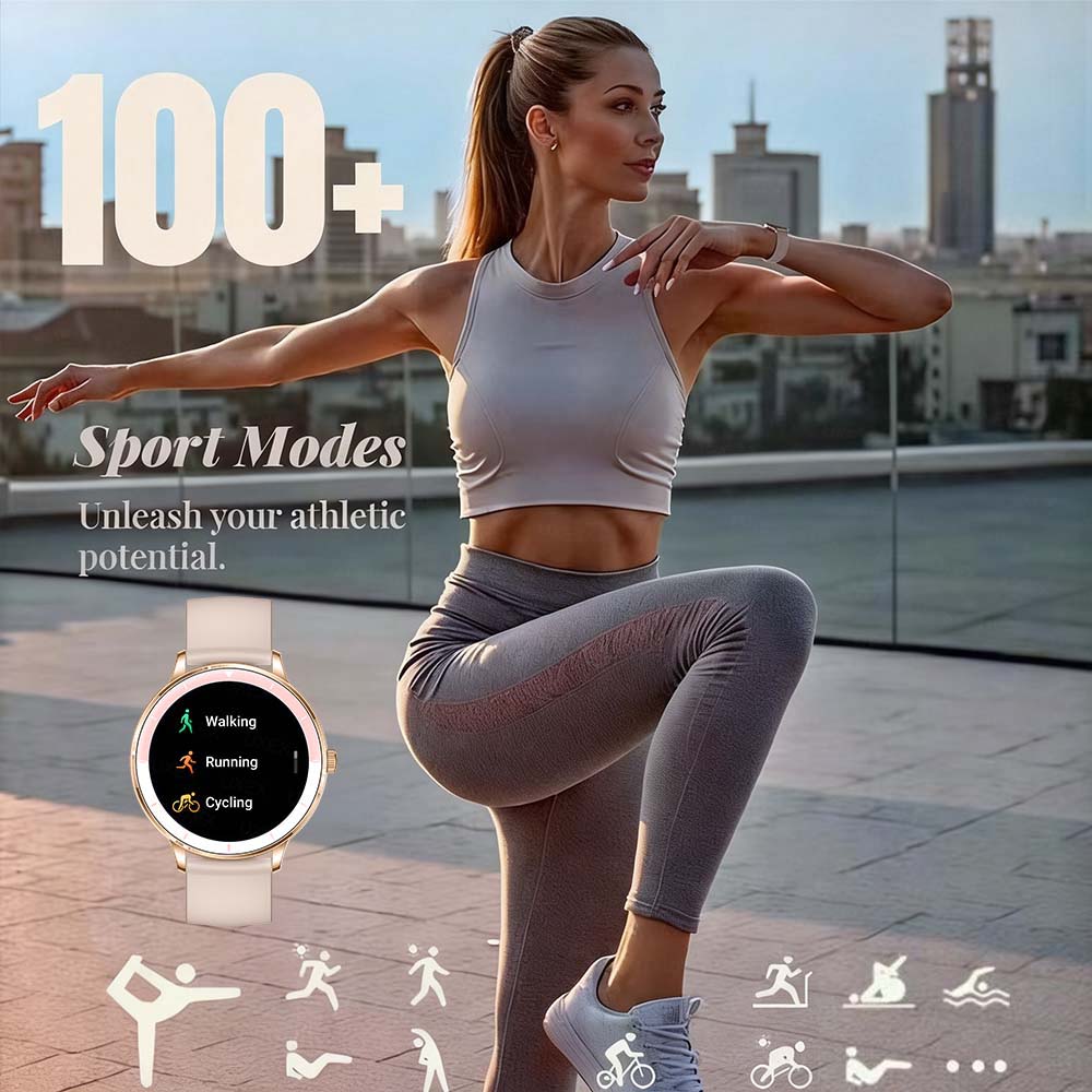 ساعة ذكية للنساء بشاشة عالية ا - مراجعة Watches Ladies Smartwatch وسعره