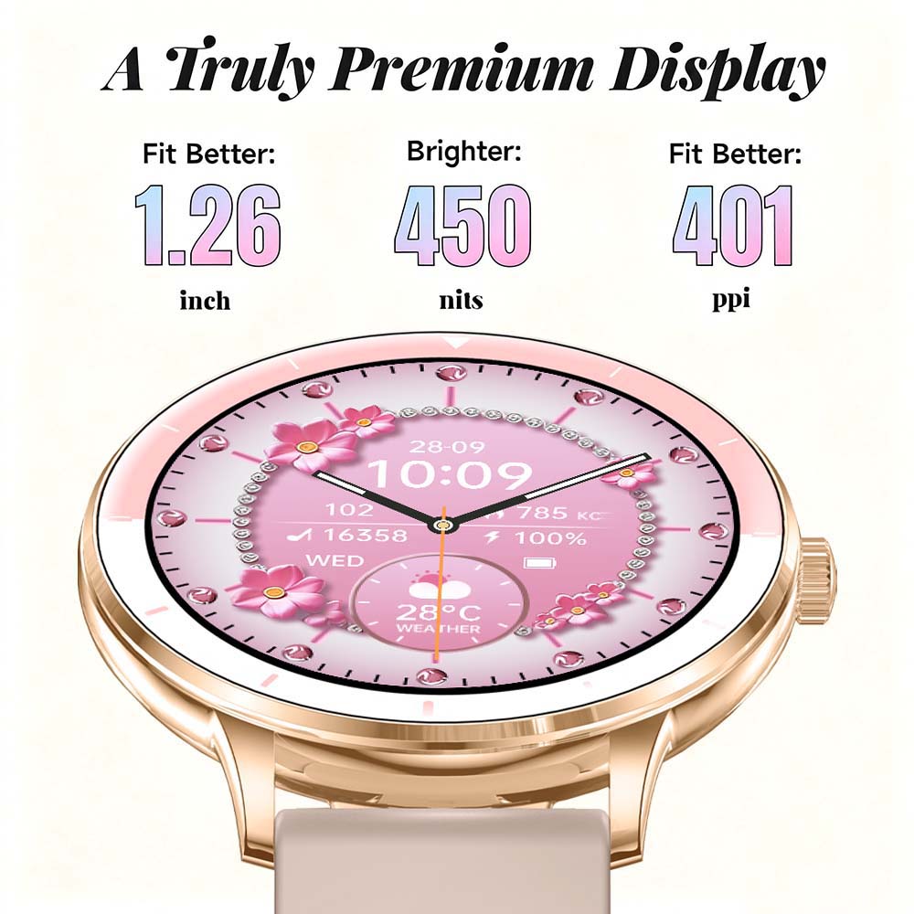 ساعة ذكية للنساء بشاشة عالية ا - مراجعة Watches Ladies Smartwatch وسعره