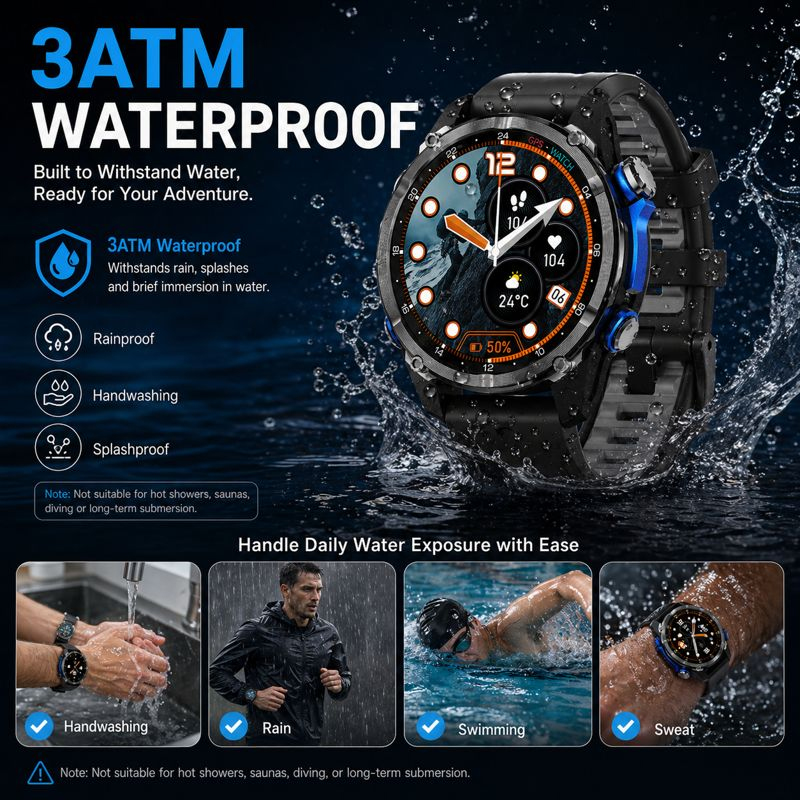 ساعة ذكية HD350 Pro بدرجة عسكر - مراجعة Altimeter Compass Watch وسعره