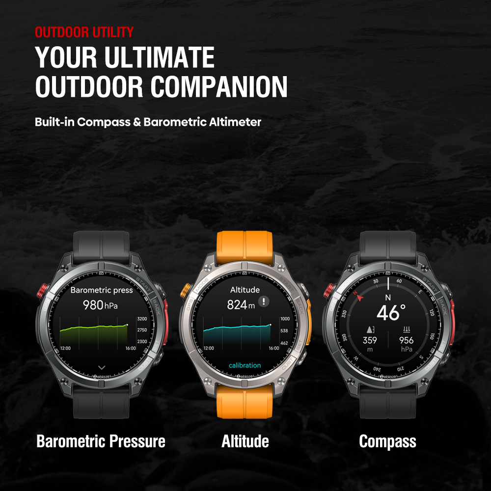 جديد Zeblaze Stratos 4 GPS ساع - مراجعة Altimeter Compass Watch وسعره