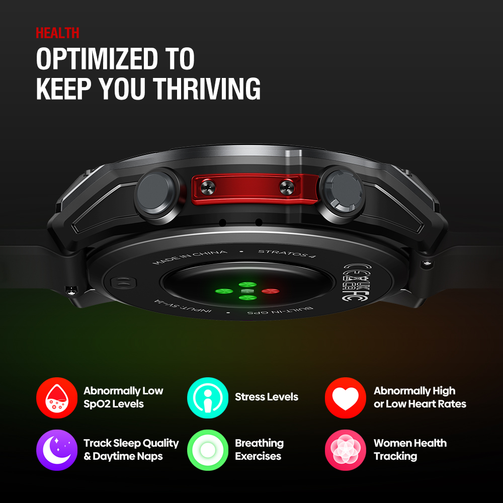 جديد Zeblaze Stratos 4 GPS ساع - مراجعة Altimeter Compass Watch وسعره
