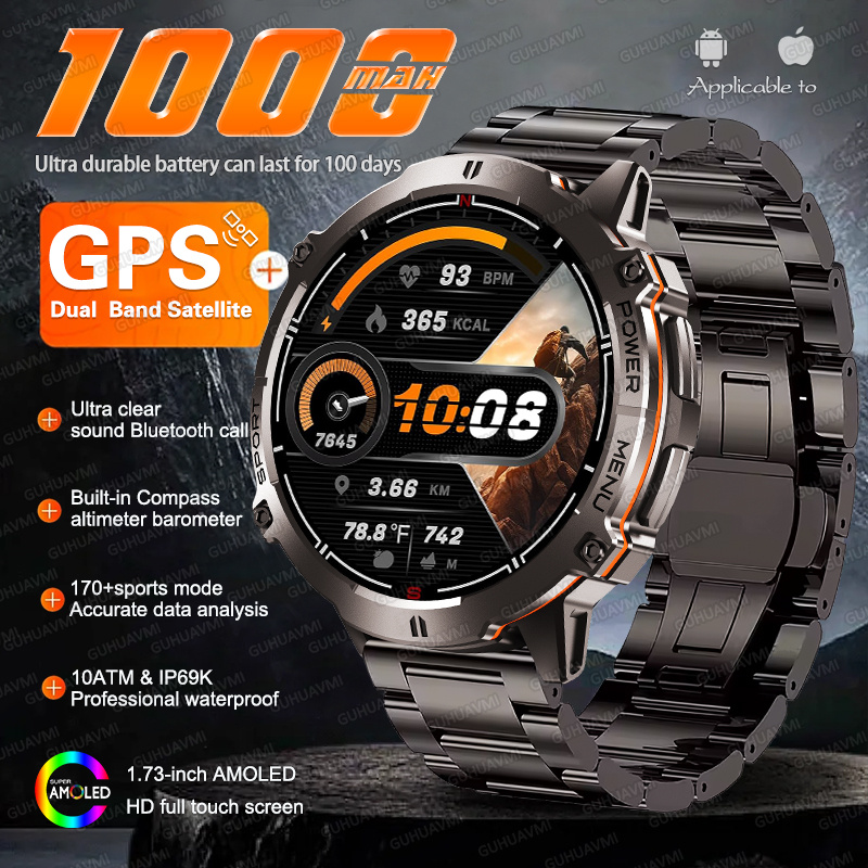 جديد TANK X3 العسكرية 1000mAh  - مراجعة Altimeter Compass Watch وسعره