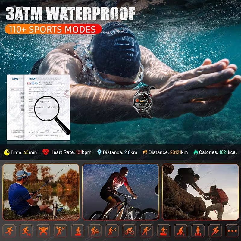 ساعة ذكية عسكرية بسعة 540 مللي - مراجعة Altimeter Compass Watch وسعره