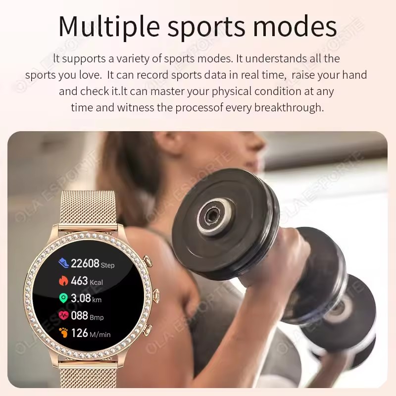 ساعة ذكية أنيقة للسيدات مع ميز - مراجعة Watches Ladies Smartwatch وسعره